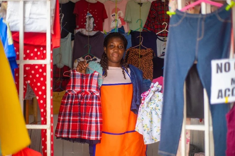 Charlotte, an entrepreneur who crafts interior decor items using discarded car tires, other plastics and metal waste products