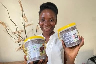 Charlotte, an entrepreneur who crafts interior decor items using discarded car tires, other plastics and metal waste products